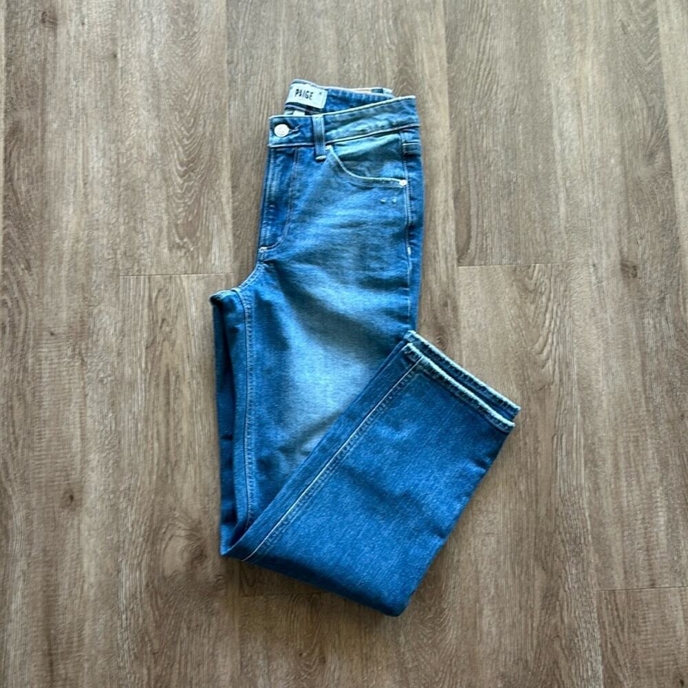 PAIGE Sarah Straight Ankle Jeans Art Piece‎ Distressed Wash Size 25